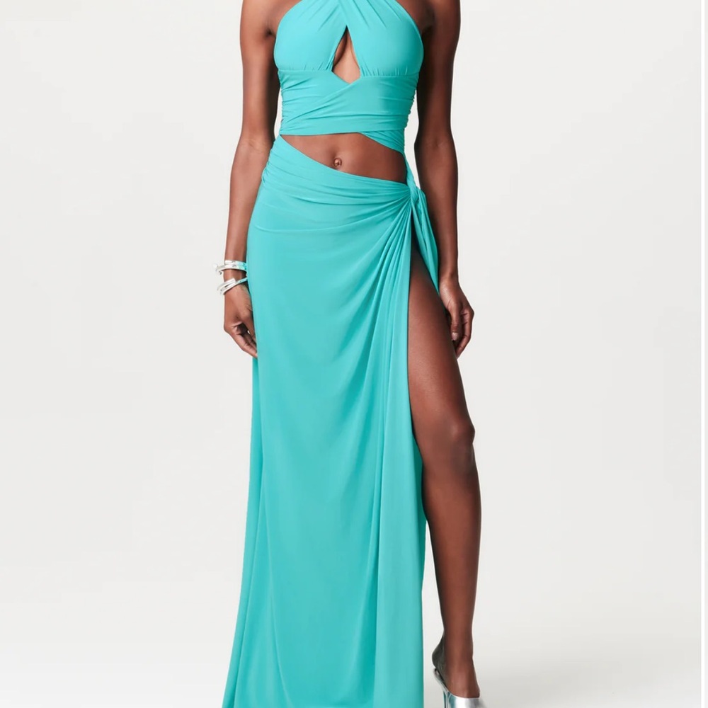 Naked Wardrobe Turquoise Maxi Dress